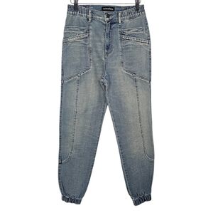 Retrofete Myla Pant Jean Jogger Elastic Waist Light Wash Size 25